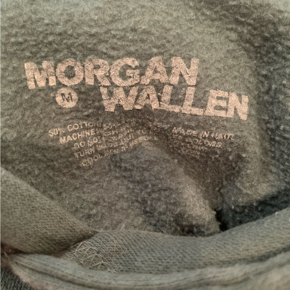 Morgan Wallen One Night At A Time Green Fleece Hoodie Pullover Size M - Picture 6 of 6